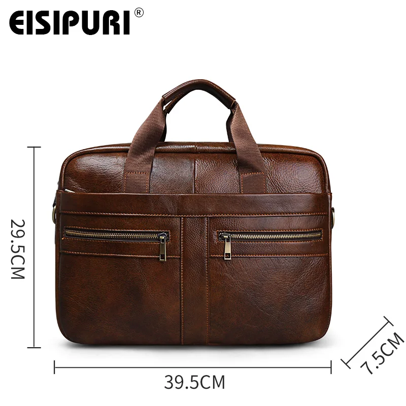 النفط الشمع جلد أصلي للرجال حقيبة أعمال حقائب Crossbody أكياس الرجال السفر 15.6 محمول حقيبة كتف رسول حمل أكياس
