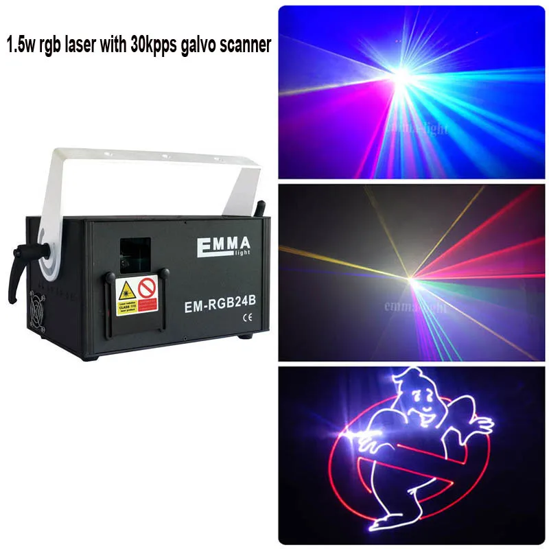 Pro 1,5 W/1500 mW RGB Лазерное освещение DMX512 ILDA с программа ISHOW in sd card - Цвет: 1.5w rgb laser 30K