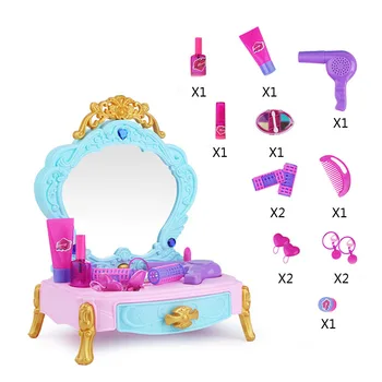 

New Children Pretend Deluxe Play Toys Girls Music Make Up Dressing Table Simulation Toy