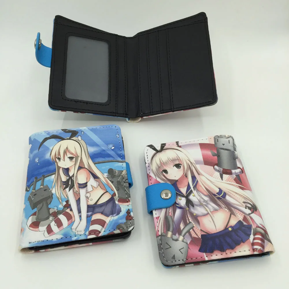 Японская игра Neko Atsume Синтетическая кожа Изысканный бумажник на кнопке/кошелек - Цвет: Kantai Collection