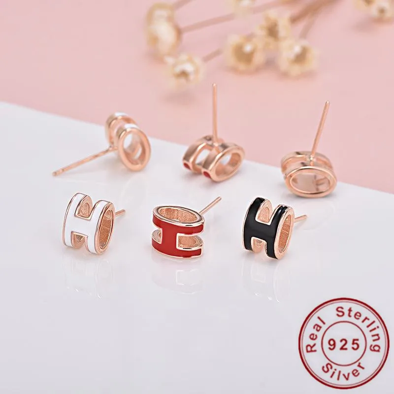 enamel earrings silver 925