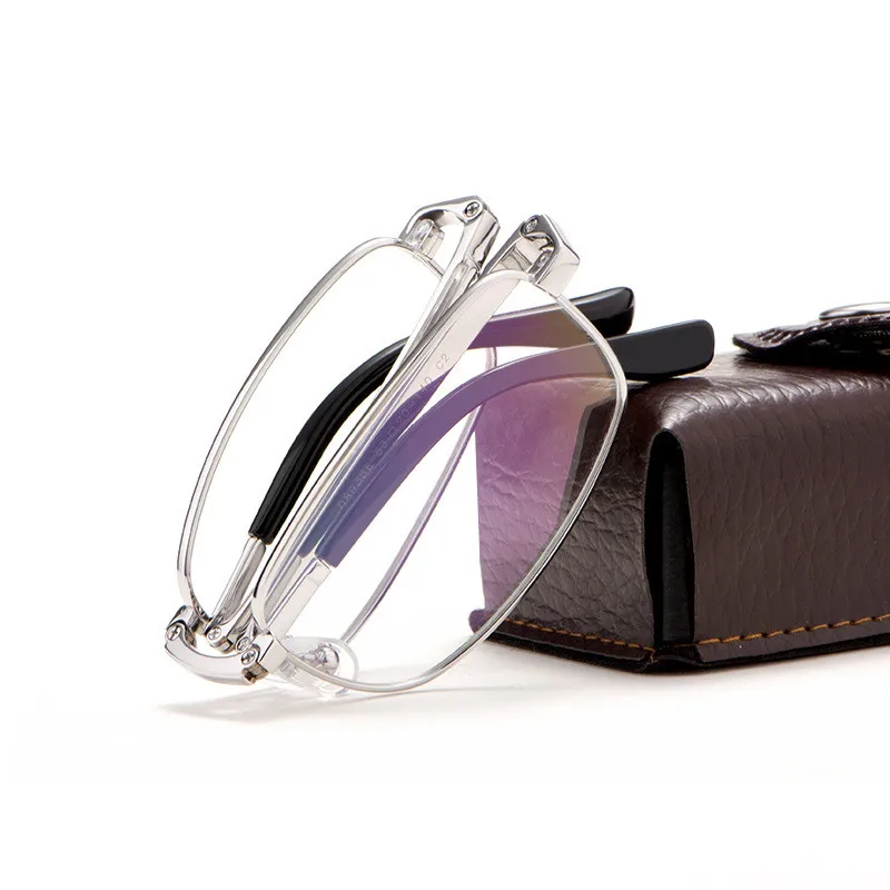 

fashion square men women folding pure titanium eye glasses high quality unisex eyeglasses for men women style