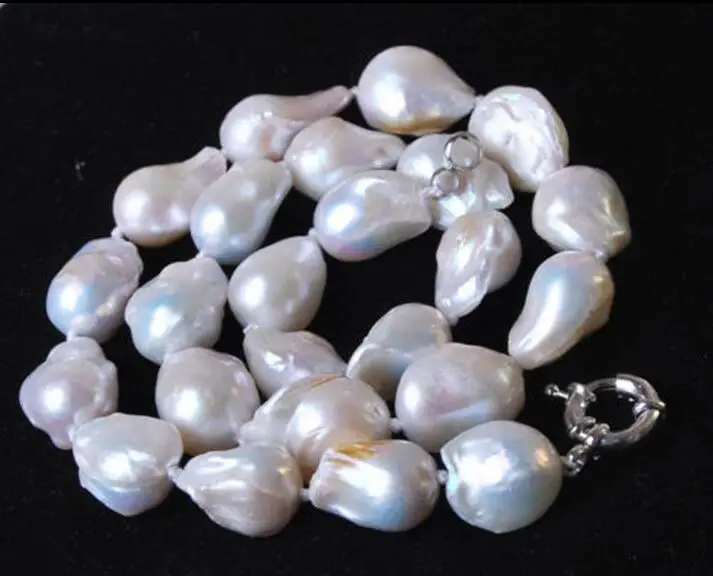 

Hot sale new Style >>>>>HUGE NATURAL 14x18MM SOUTH SEA WHITE BAROQUE PEARL NECKLACE 18