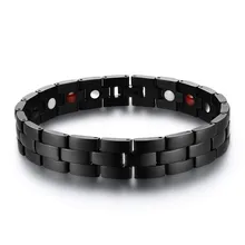 Новая мужская бижутерия из чистого титана магнитный браслет для мужчин Германий Far Infra Красный Модный черный Здоровье браслеты