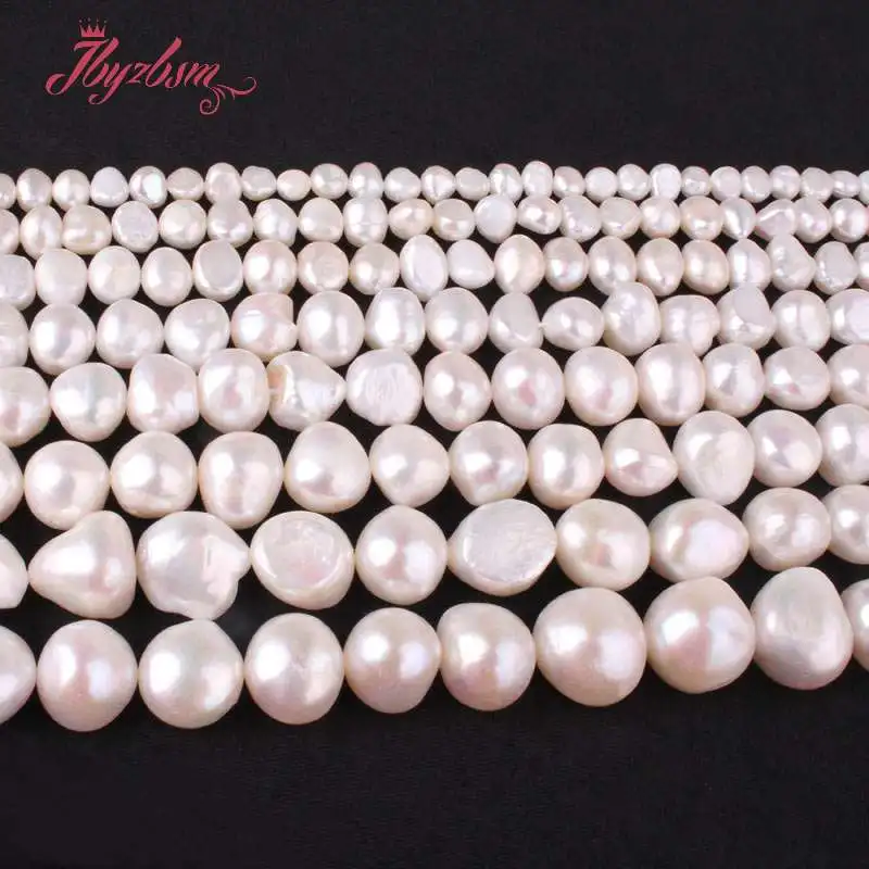 

3-4,5-7,6-8,8-9,9-11mm Irregular White Freshwater Pearl Natural Stone Beads For DIY Necklace Jewelry Making 15" Free Shipping