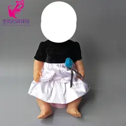 Кукла Черный и белый цвета платье для 45 см для маленьких мальчиков новорожденного Кукольное платье