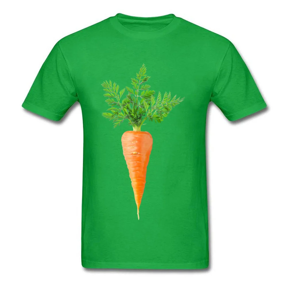 Carrot with big leaves On Sale Short Sleeve Design T Shirts 100% Cotton Crew Neck Men's Tops T Shirt Clothing Shirt Autumn Carrot with big leaves green