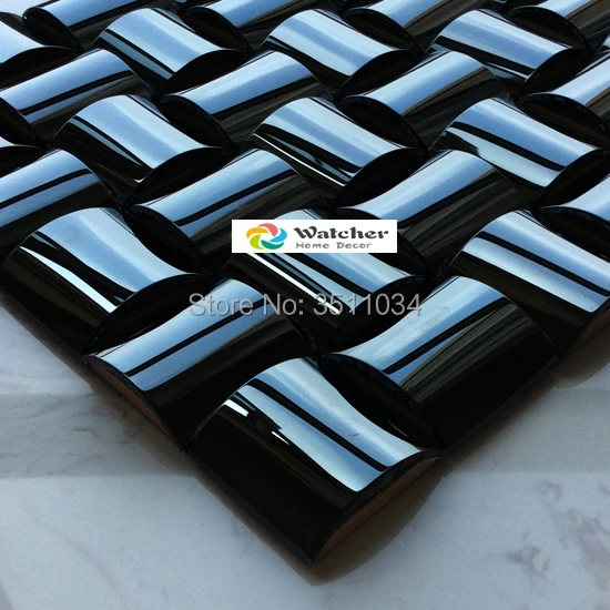 

11pieces one box High quality 3D convex metal mosaic ceramic backing wall mosaic tile convex silver metal mosaic mosaic tiles