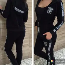 New Hooded Solid tracksuit Long Pants Running Womens set breathable Plus Size workout sexy sports suits