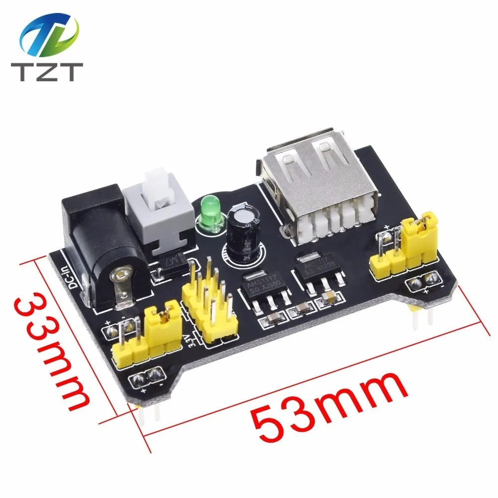 Макетная плата TZT MB102 без пайки модуль питания для Arduino Nano 3 В 5 в белая/черная