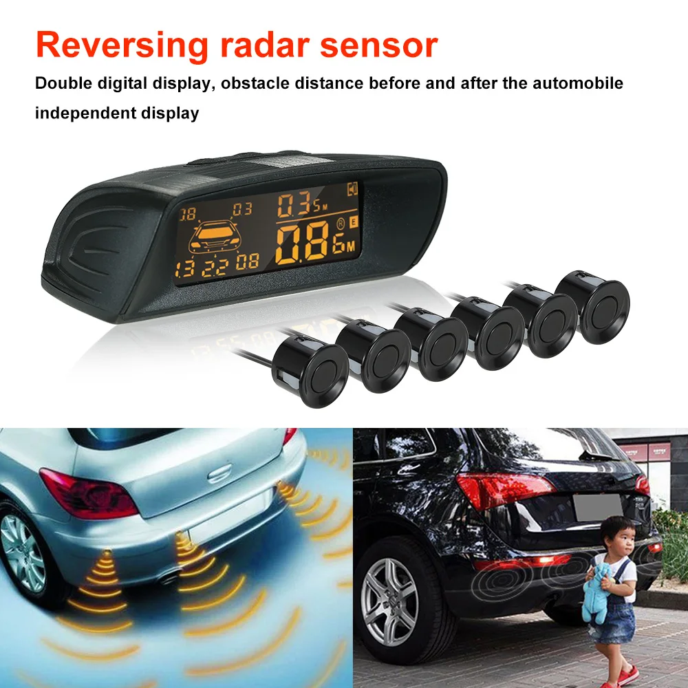 

Car Rear View Radar Parking System Car Reversing Buzzer LED 6 Radar Sensor Automotive Electronics Accessories