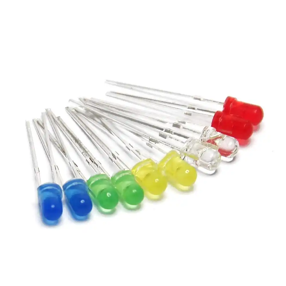Bisel pre titular Luz Lámpara 12V 5x de CA Rojo y Azul con Cable 3mm LED