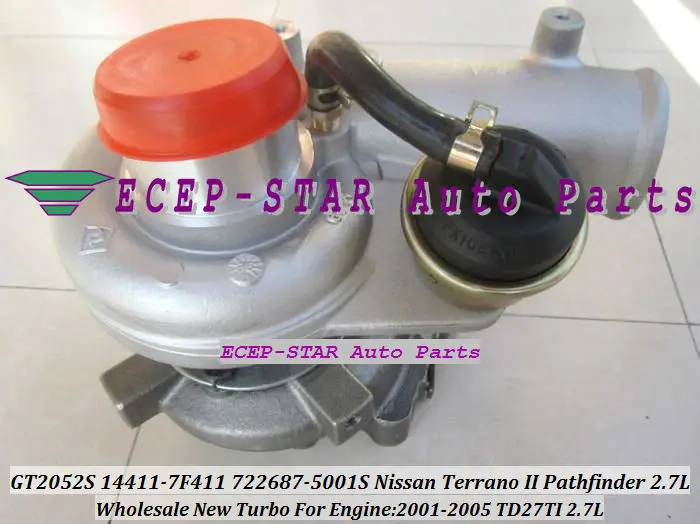 GT2052S 722687-0001 722687-5001 S 722687 14411-7F411 144117F411 Turbo для Nissan Terrano II Pathfinder 2001-05 TD27TI 2.7L 118HP