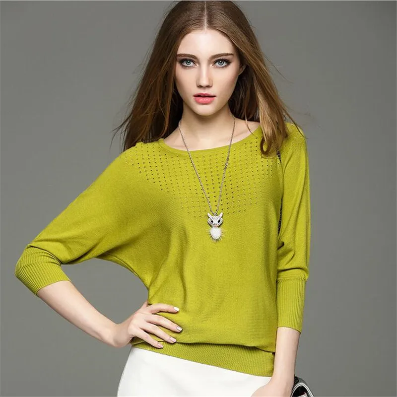 Осенняя Хлопковая женская блузка, весна, модальный пуловер, блузка для женщин, женская блузка с круглым вырезом, вязаная блузка, женский свитер, рубашка