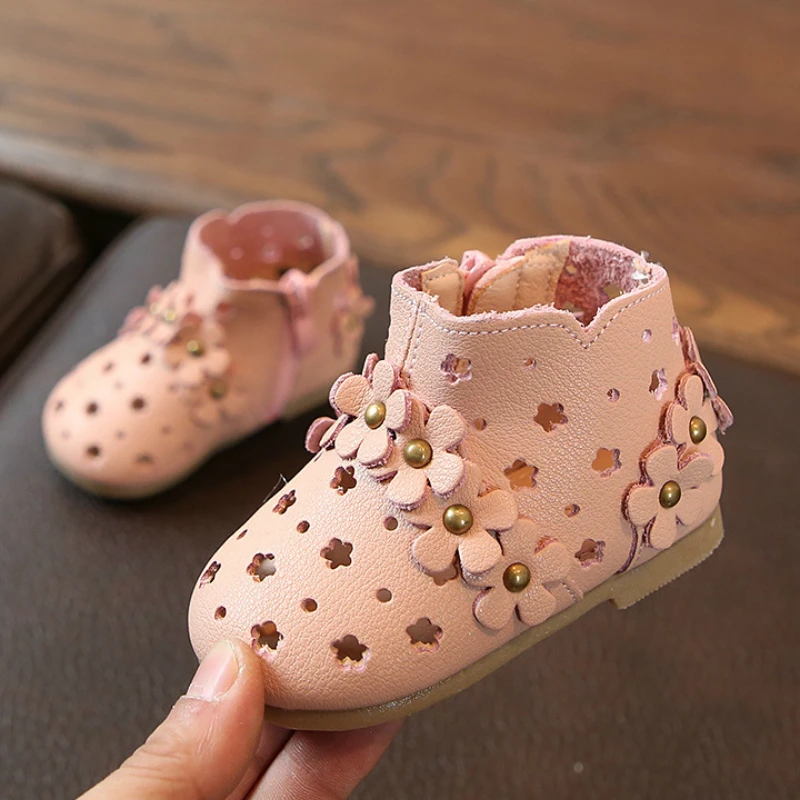 

POSH DREAM Brand New Spring Summer Kids Girls Princess Shoes Baby Boots Cute Toddler Little Flower Party Fashion Boot Shoes