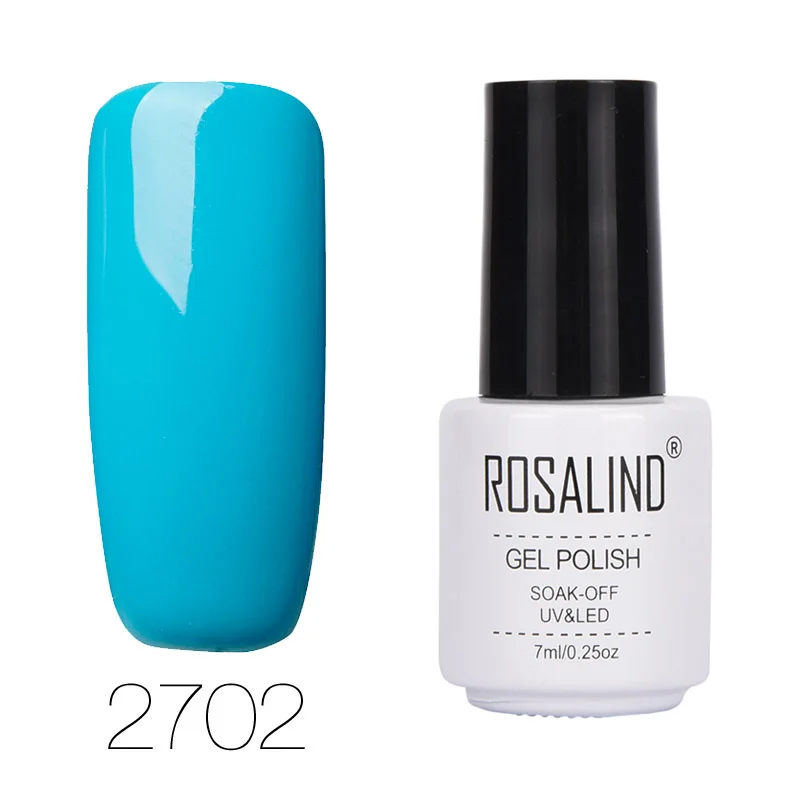 ROSALIND гель 1S чистый цвет серия 1 шт белый флакон лак для ногтей телесный и красный и синий и серый и оранжевый цвет гель лак для ногтей - Цвет: 2702
