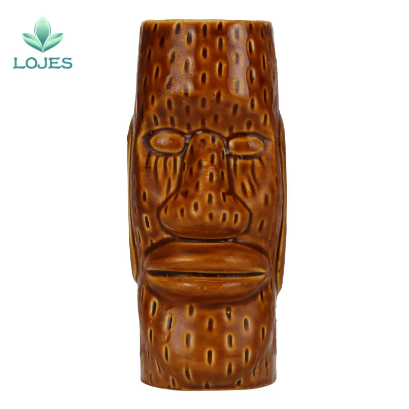 450ml New Hawaii Tiki Mugs Cocktail Cup Beer Beverage Mug Wine Mug Ceramic Easter Islander Tiki Mug