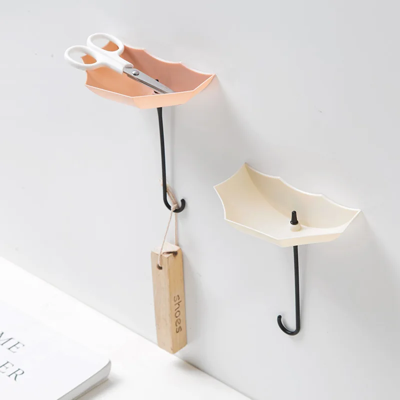 

Fashion Minimalist Umbrella Shape Decorative Wall Mount Adhesive Hook Key Hair Pin Storage Hanger Rack Holder Organizer