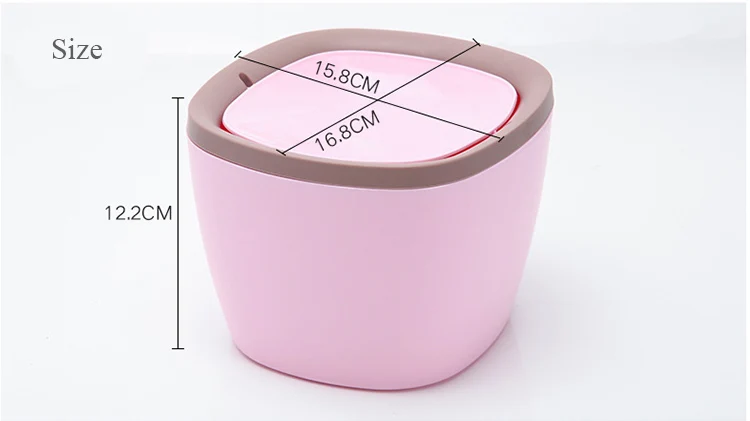 Mini Desktop Trash Can Waste Garbage Paper Basket Small Table Rubbish Bin