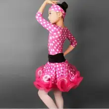 Стиль, детские костюмы для латинских танцев, старшее молочное шелковое платье в горошек для латинских танцев для девочек, платья для латинских танцев, S-4XL