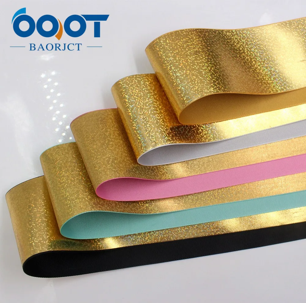 

OOOT BAORJCT 1710094 75mm golden flash sequins ribbon 5 yards, DIY handmade material, wedding gift packaging