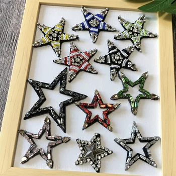 

star Rhinestones bead brooch patches applique sew on beading qpplique clothes shoes bags decoration patch DIY