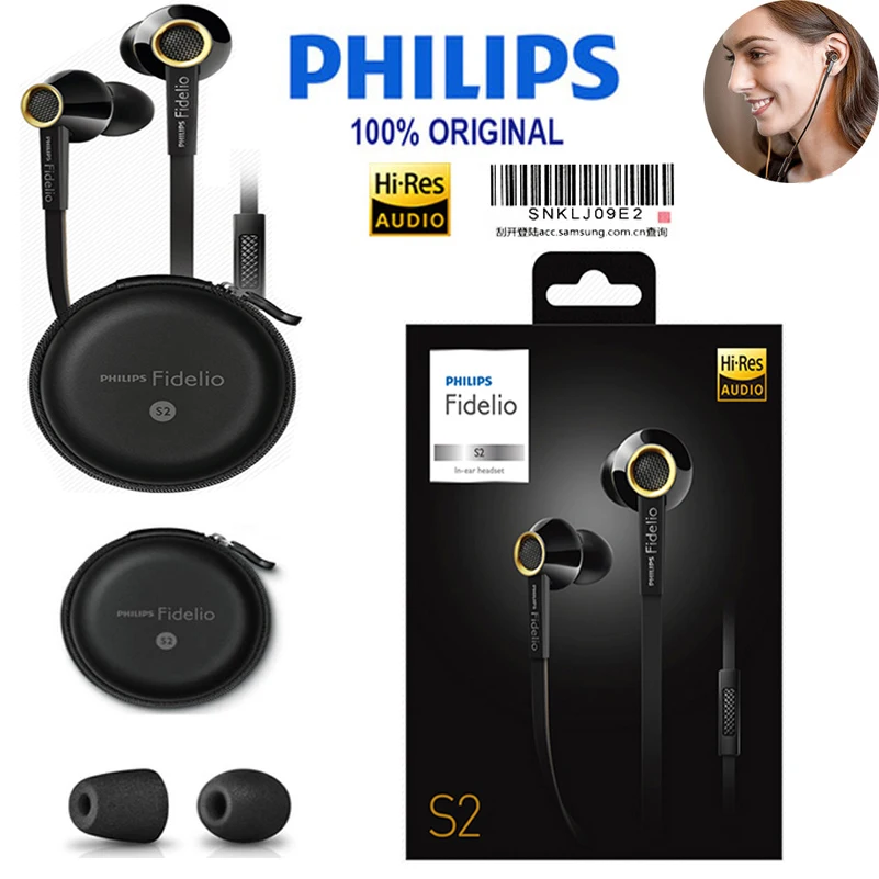 

Original Philips S2 In-ear Earphone High Resolution Fever Phone Call Wire Control With Wheat Support Hifi Headsets Official Test