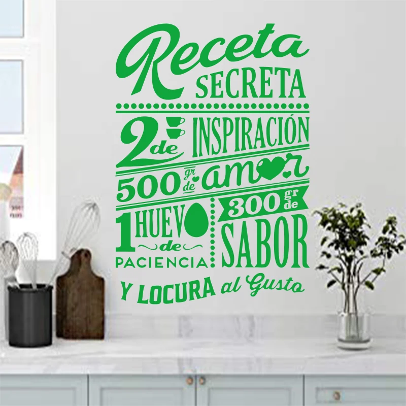 

Sticker secret recipe wall decoration kitchen vinyl wall decal recipe home decoration modern fashion home decoration GW009A