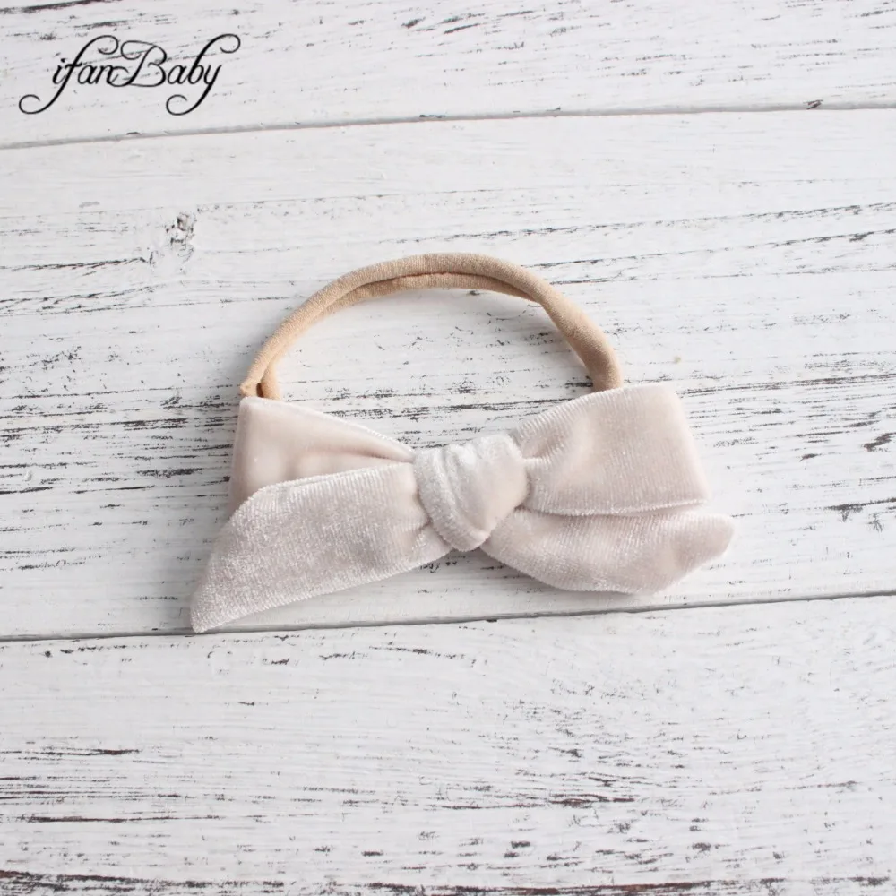 Velvet Bow Girl Nylon Headband 7