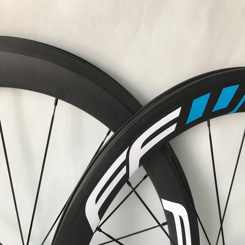 

white blue logo F5R 50mm full carbon bike wheels 3k matt tubular wheels+ceramic hubs+spokes v breaks cycing wheels in stock