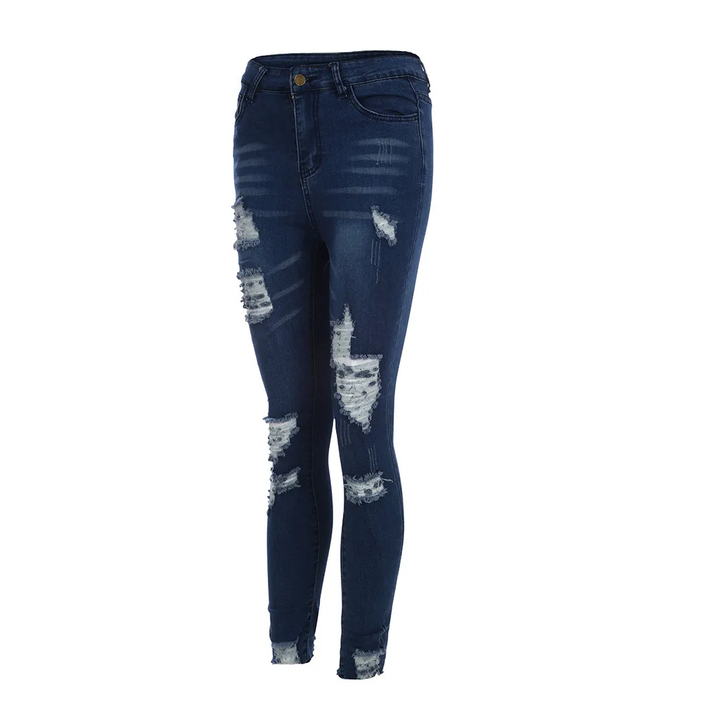 Модные брюки рваные джинсы для женщин стрейч джинсы эластичные с низкой талией женское платье брюки женские джинсы