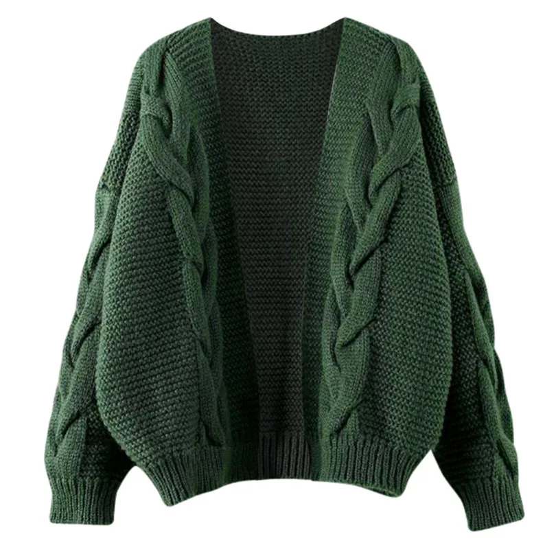 New Women Autumn Winter Fashion Loose Casual Daily Elegant Long Sleeve  Outwear Umbilical Twist Knitted Solid Blouse Tops #4M25 (6)