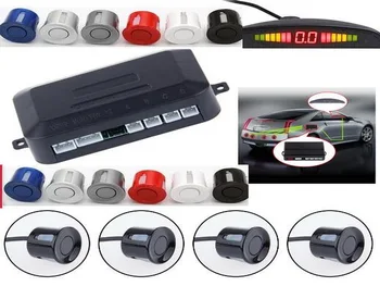 

by DHL or Fedex 50pcs no profit 4 Sensors system 12V car LED Display Parking Reverse Backup Radar kit + retail box