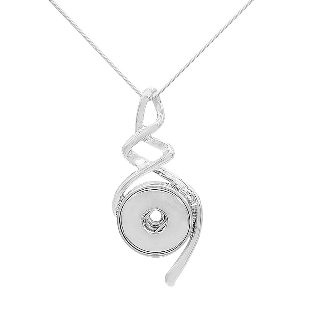 

5pcs/lot 2019 New Snap Button Necklace Pendant fit 18mm Snap Buttons Jewelry pendant Necklace with 46cm chain mother's Day Gifts
