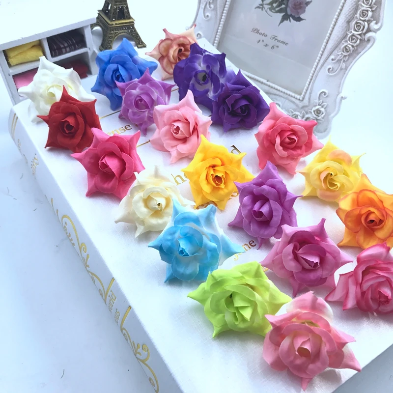 

Sales 10 sets / batch simulation flower head rose small rose silk flower home decoration wedding decoration simulation flower he