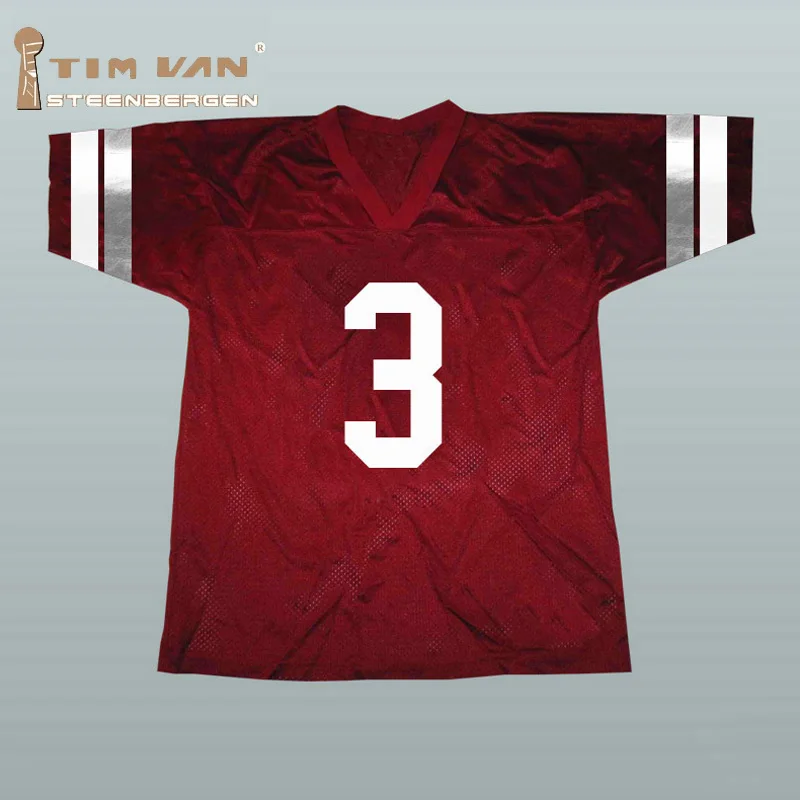 

TIM VAN STEENBERGE Bayside Saved By The Bell AC Slater #3 American Football Jersey Stitched Sewn-Red