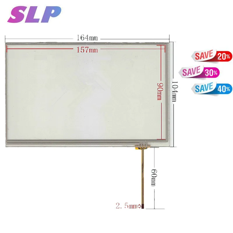 2 Pcs New 7''Inch 164*104mm Touch Screen Car DVD GPS Navigation navigation touch screen digitizer panel glass free shipping |