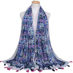 Длинный мягкий шарф модный женский кисточкой Дамская шаль шарф из ткани