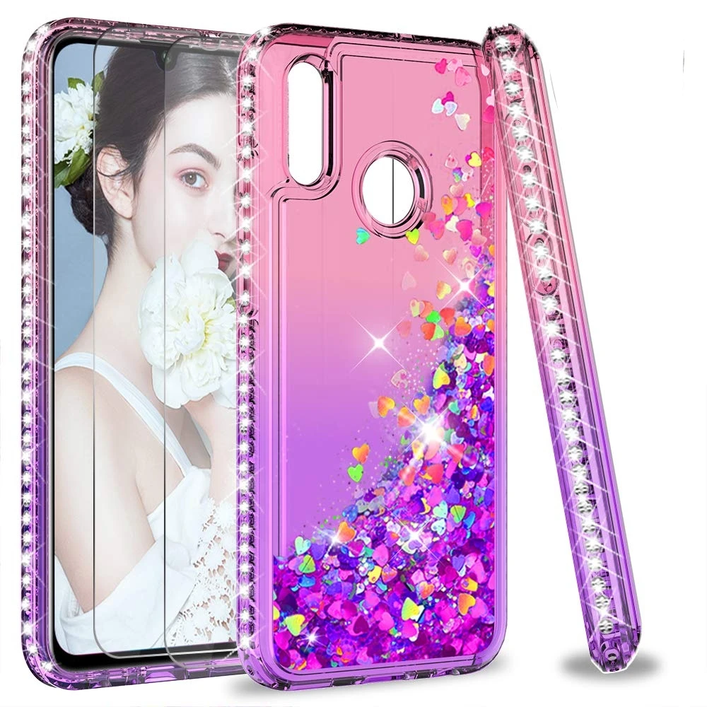 Алмазный блестящий чехол для huawei Honor 10 Lite 7C 7A Y5 Y6 2018 градиентный с сияющими