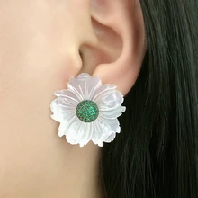 Трендовые круглые серьги-гвоздики с цветочным корпусом AAA кубического циркония, модные ювелирные изделия, подарок на свадьбу, вечеринку, женская мода