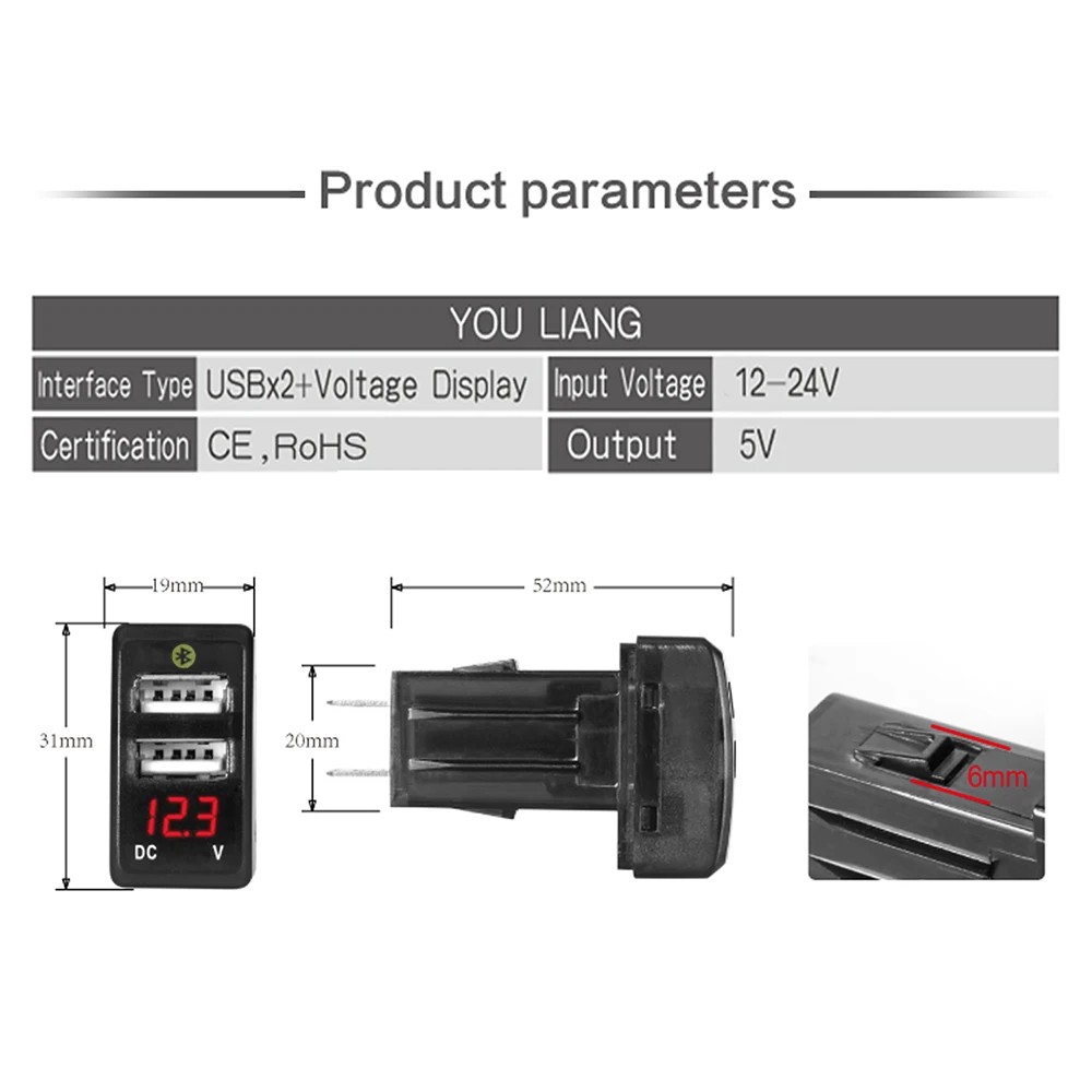 2 USB порта DC 12-24 V двойной USB автомобильный прикуриватель для JILI GS/GL автомобильный Мобильный Bluetooth парк позиционирования для IOS/Android