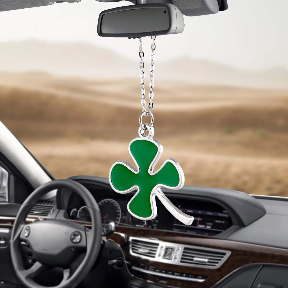 Lucky Four Leaf Clover Автомобильная подвеска, украшение автомобиля, шарм, авто интерьер, зеркало заднего вида, висячие украшения, стильные подарки