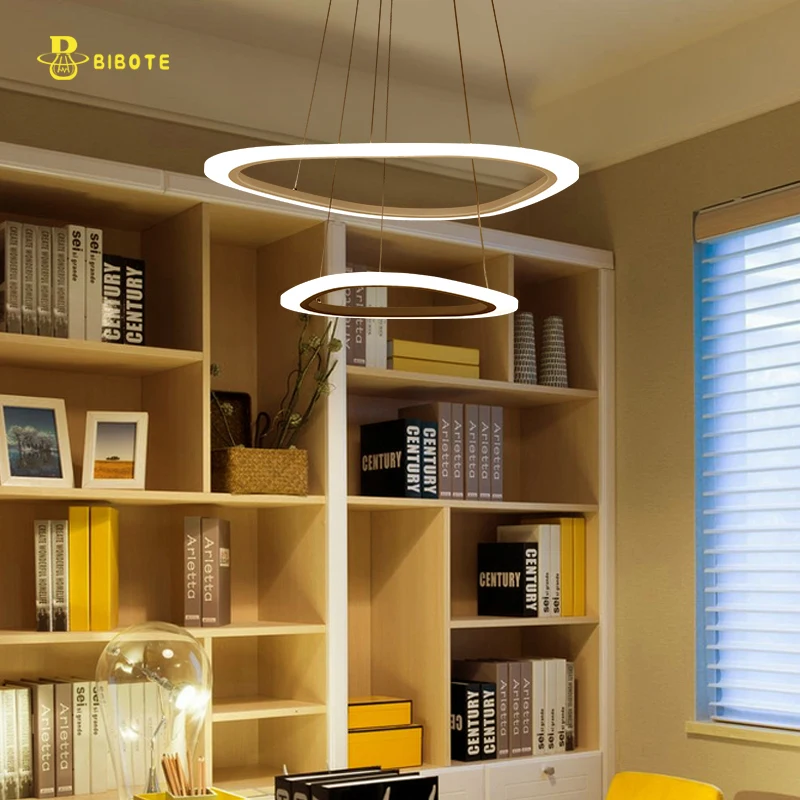 

BIBOTE New Modern pendant lights for living room dining room 4/3/2/1 Circle Rings acrylic LED Lighting ceiling Lamp fixtures
