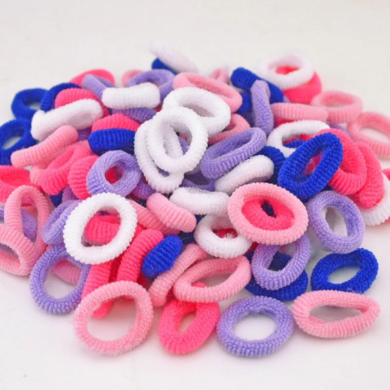 

200Pcs Colorful Rainbow Cute Kid Hair Band Ponytail Holders For Girl Elastic Rubber HairBands Hair Accessories
