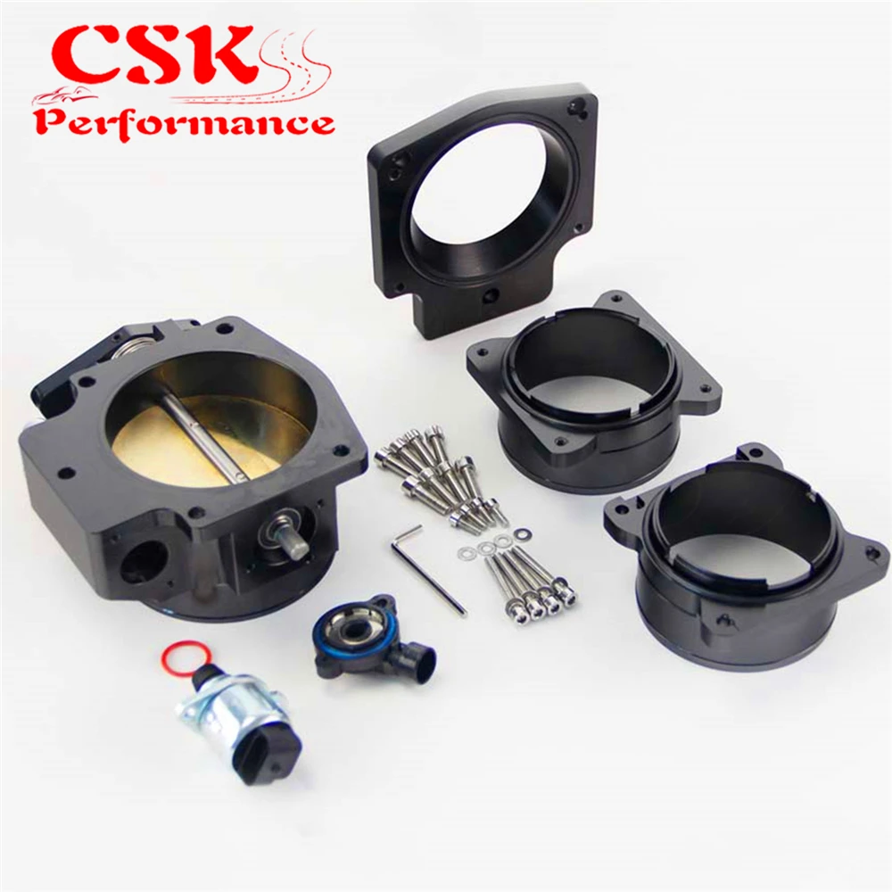 92mm Throttle Body/ TPS+Manifold Plate+ Mass Air Flow MAF Ends Fits For 98 02 Chevy Chevy LS1