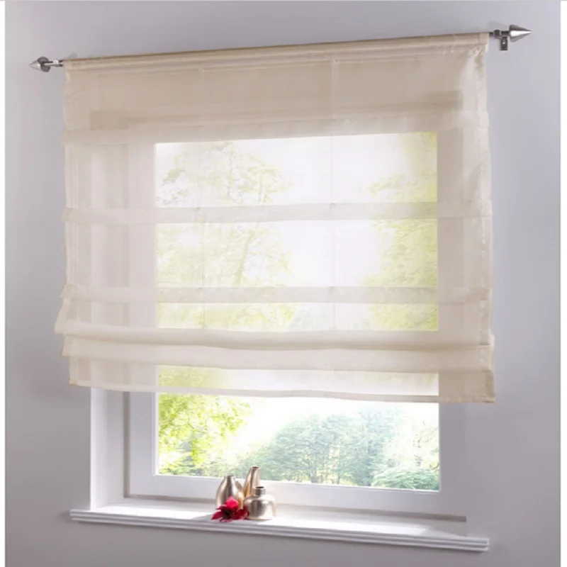 Cortinas de cocina de gasa corta sólido transparente Cortina persianas de tul Panel de criba para habitaciones tratamiento de ventanas Cortina Romana Cortinas de cocina de gasa corta sólido transparente Cortina persianas de tul Panel de criba para habitaciones tratamiento de ventanas Cortina Romana