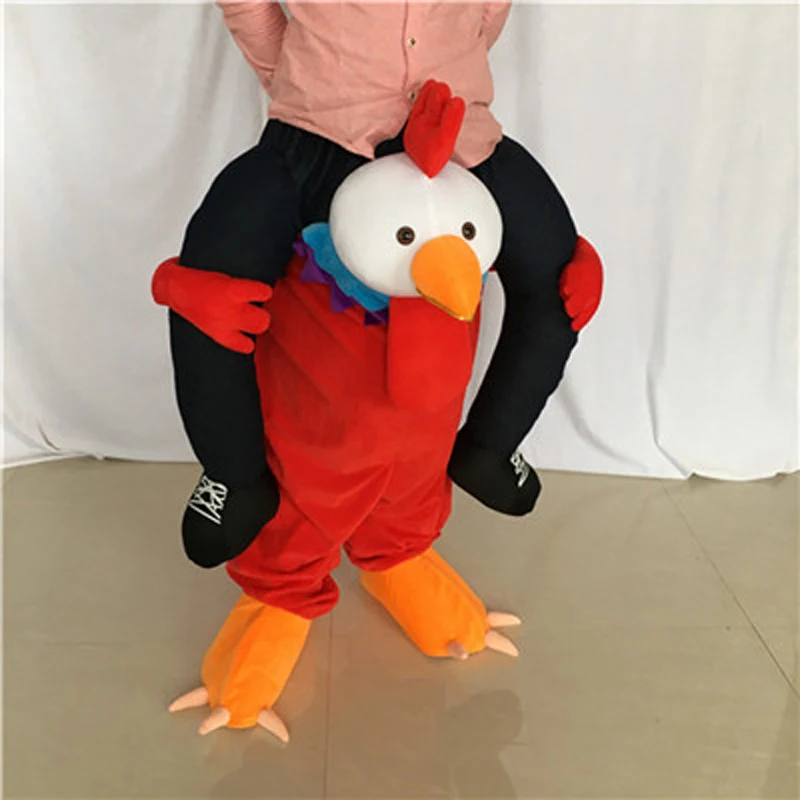 Halloween Carnival Mascot Costume Adult Ride on Rooster Costume Unisex