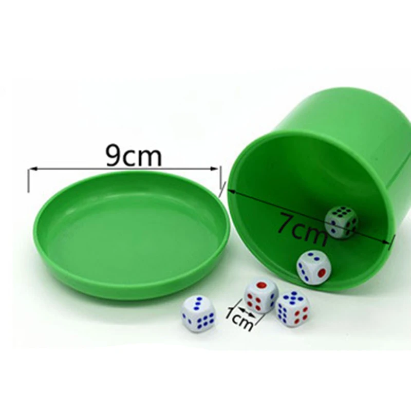 Пластиковый покер набор игральных костей с лотка/крышкой 6 кубики кружки для встряхиваний Алкогольная игра бинго набор кубиков ночной бар