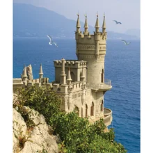 На заказ Алмазная картина eigen foto птица замок морской 5d Мандала Алмазная картина Полная площадь/круглые фильмы для украшения дома