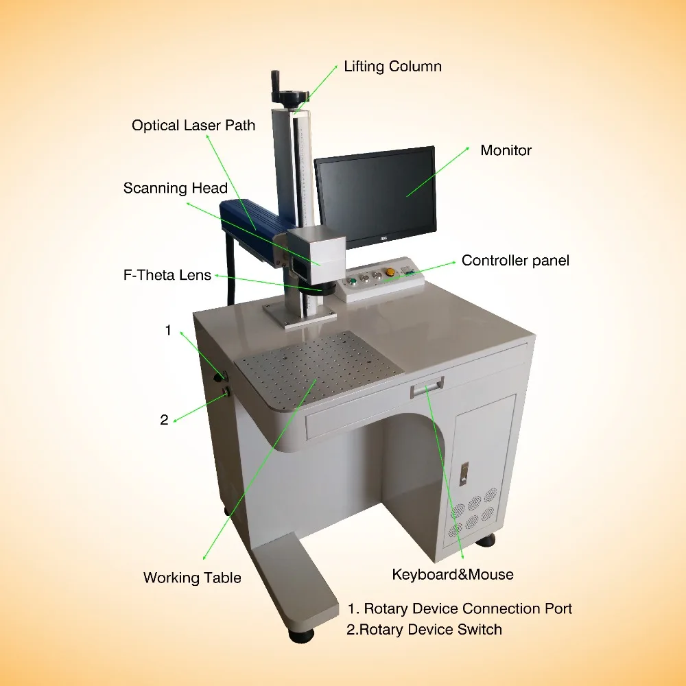 High Accuracy and Speed Fiber Laser Etcher Machine For Metal Parts, advanced laser etching